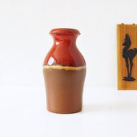 Scheurich Rote Und Braune Mid Century Vase von VintageRetroVases