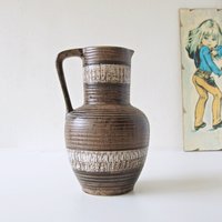 Spara Keramik Vase in Braun Und Beige, Aus Den 60Er Jahren von VintageRetroVases