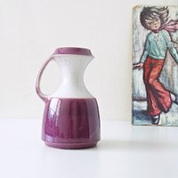 steuler Lila-Weiße Mid Century Vase Cari Zalloni Design, West Germany Pottery von VintageRetroVases