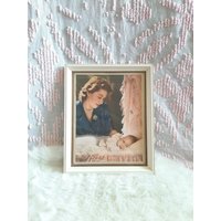Vintage "Königliche Mutter' Queen Elizabeth Print Wandbehang Gerahmtes Bild 11 "x 8, 5" von VintageRomanticCo