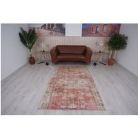 Antiker Teppich, Verblasster Antik Oushak, Orientteppich, Pf665 von VintageRugShopTurkey