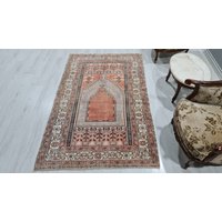 Kelim Teppich, Wollteppich, Handgeknüpfter Boho 3'9'' Ft X 6'3'' von VintageRugsRA