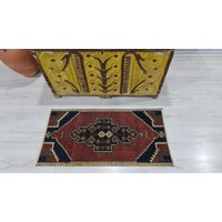 Willkommen Teppich, Schlafzimmer Geschenk Teppich, Badematte Oushak Kleiner Kleiner Kelim, Türmatte Eingang 1'4'' Füße X 2'9'' von VintageRugsRA