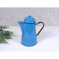 Alte Emaille-Kanne, Kaffeekanne - Blau Dänemark Shabby Chic Alte Emaille-Kanne, Kaffeekanne - Blau Dänemark Shabby Chic von VintageScheune
