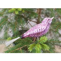 Bezaubernder Alter Glasvogel Mit Glasfaserschweif Und Clip - Baumschmuck, Weihnachts-Ornament, Baumbehang, Formteil Weihnachten Lauscha von VintageScheune