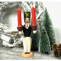 Erzgebirge Kerzenhalter "Bergmann' - Weihnachten Nostalgie Handbemalt Deko Advent Kerzen von VintageScheune