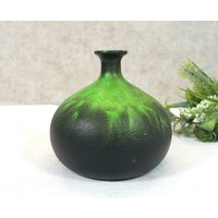 Keramik Vase Aus Den 70Er Jahren - Grün-Schwarz von VintageScheune