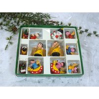 Vintage Christbaumschmuck, Weihnachtsbaumschmuck, Baumbehang Aus Holz - 12 Teile von VintageScheune