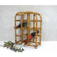 Vintage - Regal, Weinregal, Flaschenträger Rattan, Bambus 80Er Jahre von VintageScheune