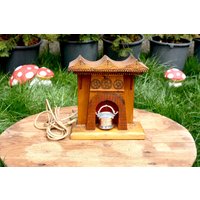 Holzkamin Nachtlampe Pyrograph Leselicht von VintageShopEU