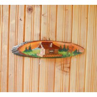 1960Er Jahre Handgefertigtes Wandpaneel Aus Holz Cabin & Deer von VintageShopEU