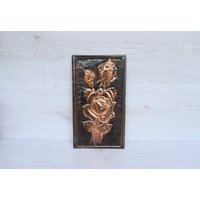 Vintage Handgemachte Kupfer Rose Wandplatte - 1980Er Jahre Wanddeko von VintageShopEU