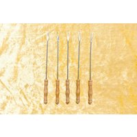 Vintage Edelstahl Gabeln Mit Holzgriffen, 5Er Set von VintageShopEU