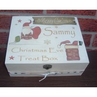 Personalisierte Weihnachtsabend-Leckerli-Box, Hölzerne Weihnachtsgeschenkbox von VintageSignBoutique
