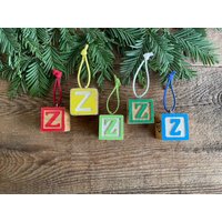 Buchstabe Z Vintage Alphabet Block Ornament // Ihre Wahl Initial Zahlen Weihnachts von VintageSilverLining