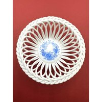 Herend Korb Schale Vintage Durchbruch Porzellan Schälchen Apponyi Blue, Sehr Gute Qualität von VintageStarsParis
