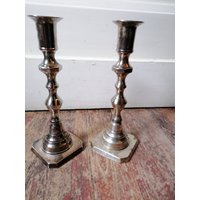 2 Kerzenständer Versilbert Shabby Chic von VintageStorebySteph
