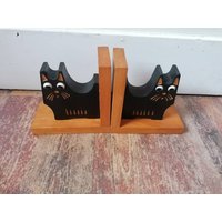 Schöne Vintage Buchstützen Katze von VintageStorebySteph