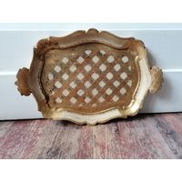 Schönes Florentiner Tablett Gold von VintageStorebySteph