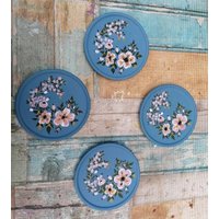 Tolles 4 Er Set Untersetzer Bauernmalerei von VintageStorebySteph