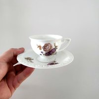 Antike Rosenthal Maria Espressotasse & Untertasse Aus Den 1920Er Jahren - Blumenporzellan, 120 Ml von VintageStoryDesign