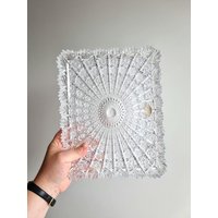 Deutsches Vintage-Kristalltablett Von Brillant - Rechteckige Servierplatte Aus Geschliffenem Glas Den 1960Er Jahren, 27 X 21 cm von VintageStoryDesign
