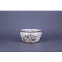 Hermann Ohme Nieder-Salzbrunn - Antike Porzellanschale Handgemaltes Blumenmuster Mit Goldenen Akzenten von VintageStoryDesign