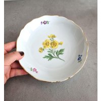 Meissen Schale Porzellan 1960Er Jahre Handbemalt 20 cm von VintageStoryDesign