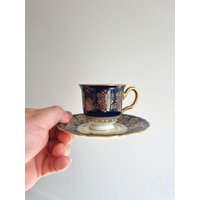 Rosenthal Tasse Mit Untertasse - Kobaltblau & Gold Art Deco Porzellan Deutsches Teeservice 1930Er Jahre Vintage Sammlerstück von VintageStoryDesign
