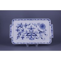 Seltenes Großes Meissener Tablett Mit Blauen Zwiebeln | 40 X 22 cm Zwiebelmuster Nie Benutzt Erste Qualität Deutsches Porzellan Vintage-Servierplatte von VintageStoryDesign