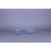 Vintage Art Deco Zuckerdose Und Milchkännchen Aus Glas - Pressglas Den 1930Ern, 10 cm von VintageStoryDesign
