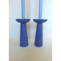 Kerzenständer 80Er Jahre # Paar Blau, Lila Keramik Kerzenständer 80Er Jahre # Paar Blau, Lila Keramik von VintageTalkWaren
