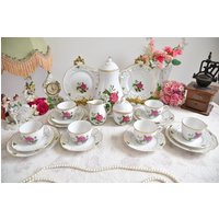 Kaffeegedeck Blumen Schumann Germany Porzellangedeck Für Sechs Personen von VintageTeaTimeByNiw