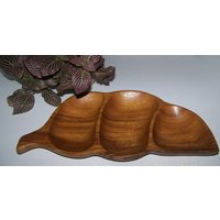 Delfin Servieren Tablett Monkey Pod Holz Blattform in Philippinen von VintageTennHouse