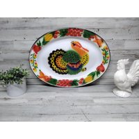 Email Granit Ware Truthahn Gemüse Servierplatte Oval von VintageTennHouse