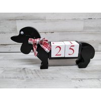 Schwarzer Hund Aus Holz Mit Blocknummern/Home Decor Tier Tablett von VintageTennHouse