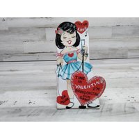 Valentinstag-Dekor/Vintage-Stil Valentinskarte Auf Ständer Tier-Tablett-Dekor Valentinsschilder Valentinstags-Dekor von VintageTennHouse