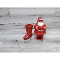 Vintage Konfektspender/Alte Weihnachts Bonbon Behälter Nikolaus Bonbons Nikolausstiefel von VintageTennHouse