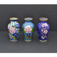 Set Von Drei Mini Cloisone Vasen von VintageTesorosDiseno