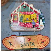 Darling Vintage Handbemalte Santa's Werkstatt 1997 Made in Mexico von VintageTinkerInk