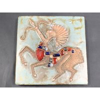 Schwere Vintage Fliese, Dekorative Wandfliese, in Neuwertigem Zustand von VintageToysDollsShop