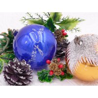 Paar Vintage Mid-Century Merkur Glas Weihnachtskugeln Ornamente Dekorationen von VintageJoyForAll