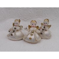 Vintage Mid-Century Weihnachten Chenille Engel Ornamente Dekorationen von VintageJoyForAll