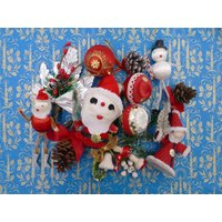 Vintage Mid-Century Weihnachtsschmuck Dekoration Lot von VintageJoyForAll