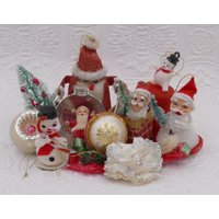 Vintage Mid-Century Weihnachtsschmuck Deko Lot von VintageJoyForAll