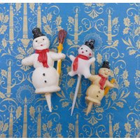 Vintage Weihnachten Schneemann Ornamente Deko Torten Toppers von VintageJoyForAll