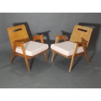 Set Aus Zwei Jaroslav Smidek Longue Chairs 1950Er Jahre Set Aus Zwei Jaroslav Smidek Longue Chairs 1950Er Jahre von VintageVukDE