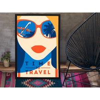 Time To Travel Vintage Poster, Wand Kunstdruck, Retro Home Dekor, Matte 12x18 20x30 24x36 Zoll von VintageWally