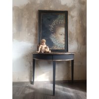 Edle Und Einzigartige Vintage Shabby Chic Kommode in Schwarz Mit Gold von VintageWingsMoebel