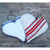 1x Stoffherz Vintage Leinen Handgemacht von VintageWorkingBasket